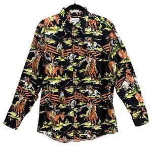 VTG Nick & Nora Western Cowboy Shirt Size M Shady Character Button Tailored NEW